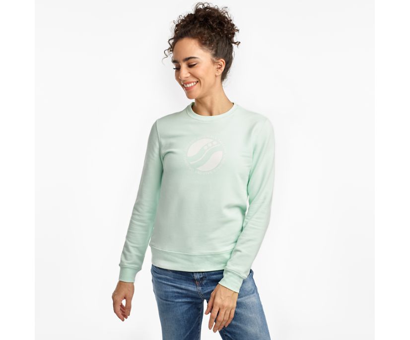 Women's Saucony Rested Crewneck Shirts Blue | Singapore 286MQZA